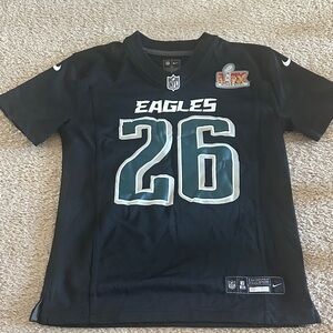 Nike Black Philadelphia Eagles Kids Jersey #26 with Super Bowl Patch